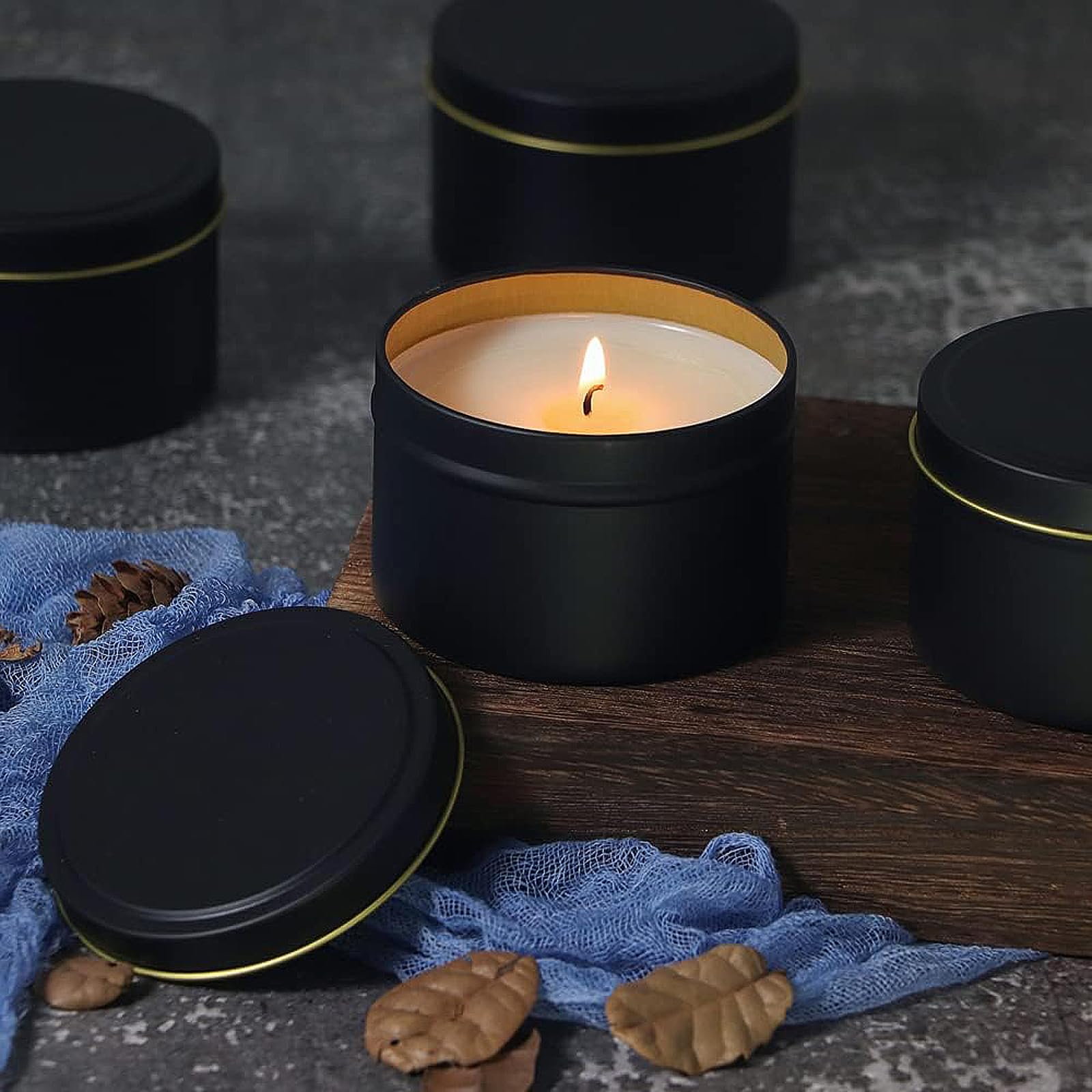 24 Pezzi Contenitori per Candele, 120ml Barattoli di Latta per Candele, Fai Da Te Barattoli per Candele con Coperchi, per la produzione di candele