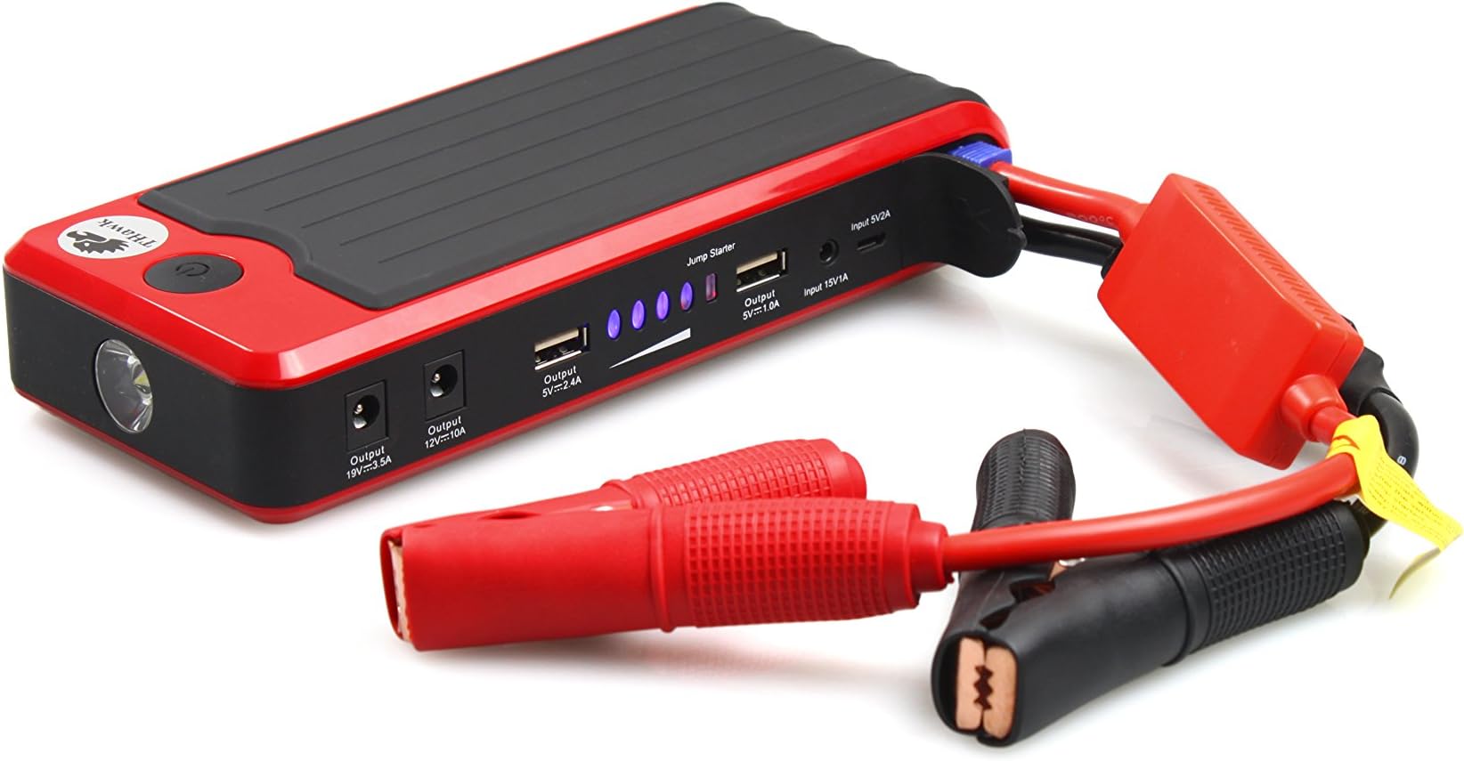 THawk SUPER SLIM Powerful Car Jump Starter 600A Peak 16500mAh for 12V Petrol and Diesel Vehicles [Energy Class A++]