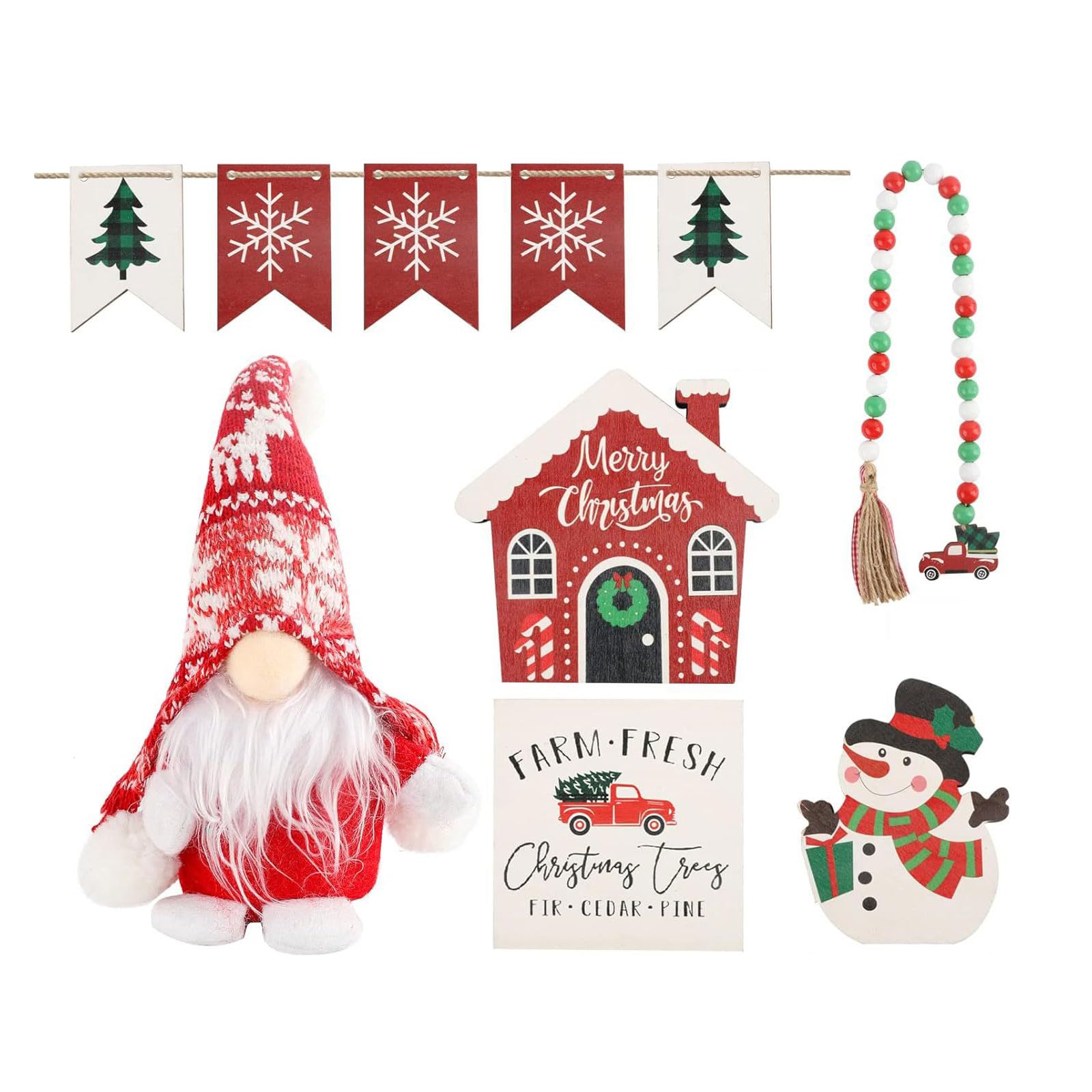 Yhplxyuus Christmas Table Sign Set Holiday Charm Festive Tiered Tray Decoration Kitchen Household Tabletop Ornament Decor Holiday Party Tables and Offices Display