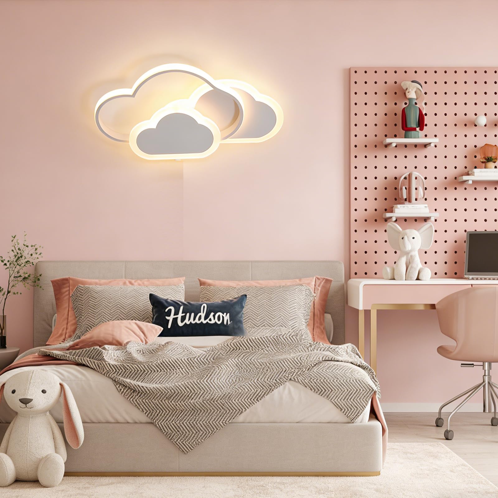 Lampa sufitowa Led Sufit, 42 CM żyrandol kreatywny Chmura ściemniania, 32W lampa sufitowa pokój dla dzieci, lampa sufitowa LED do salonu, sypialnia, pokój dziecięcy