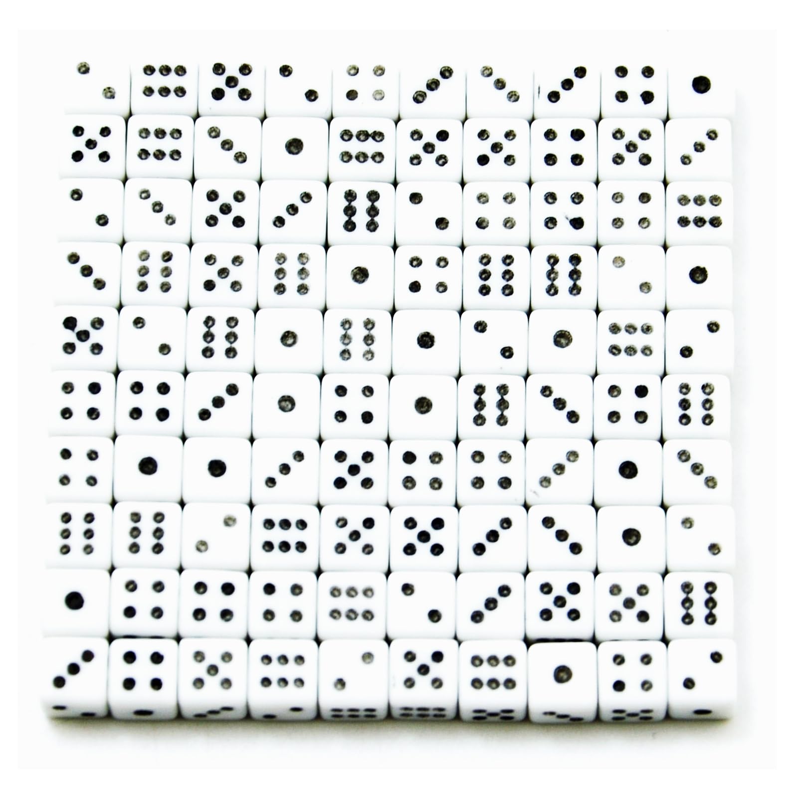 SmartDealsPro 100 mini dadi quadrati assortiti D6, per attività a tema casinò, giochi da tavolo, insegnamento matematica, feste (bianco, 5 mm)