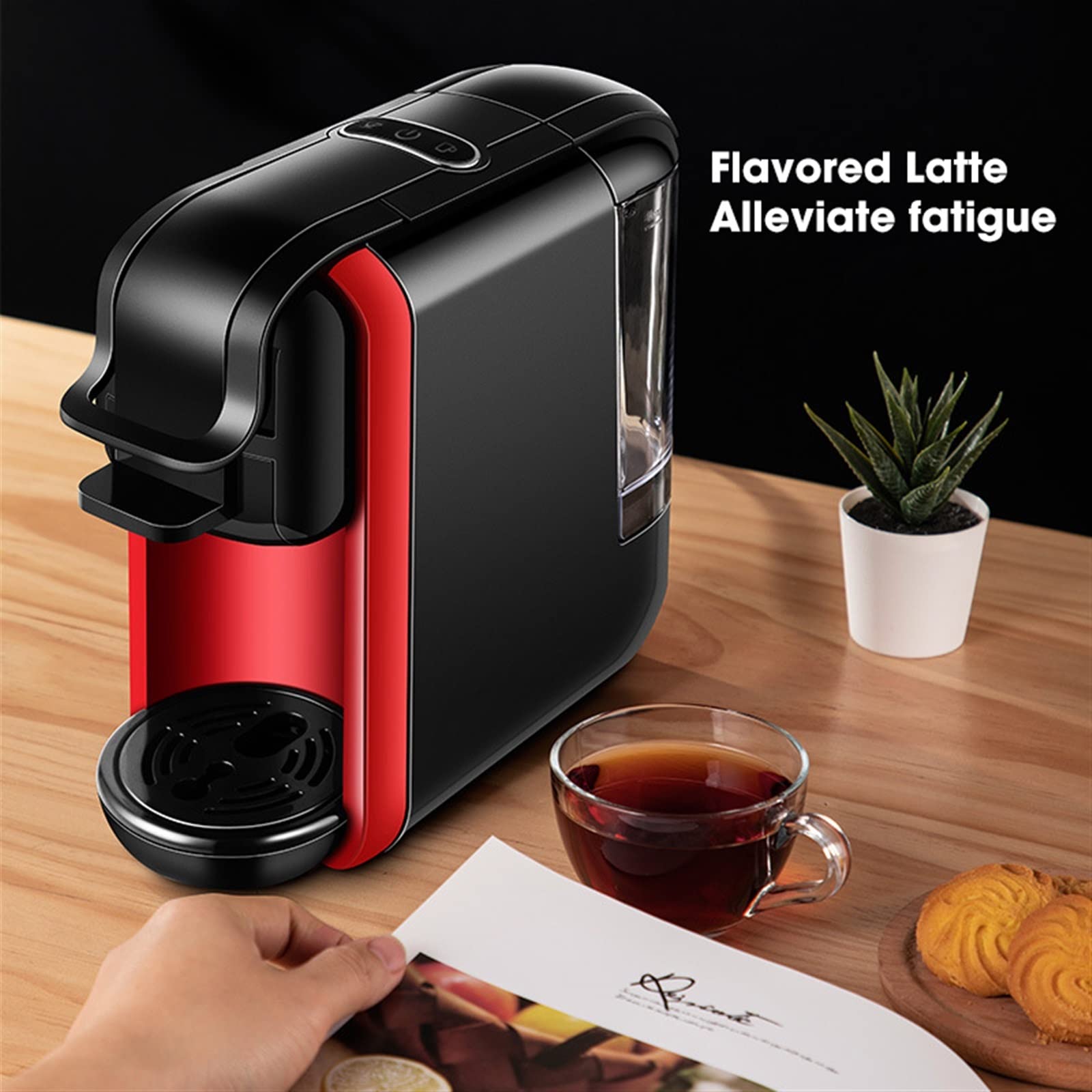 DieffematicKF Cafetera Máquina de café Espresso, cafetera de cápsulas multifunción para cápsulas Nespresso y café en Polvo (Color : A, Size : EU)