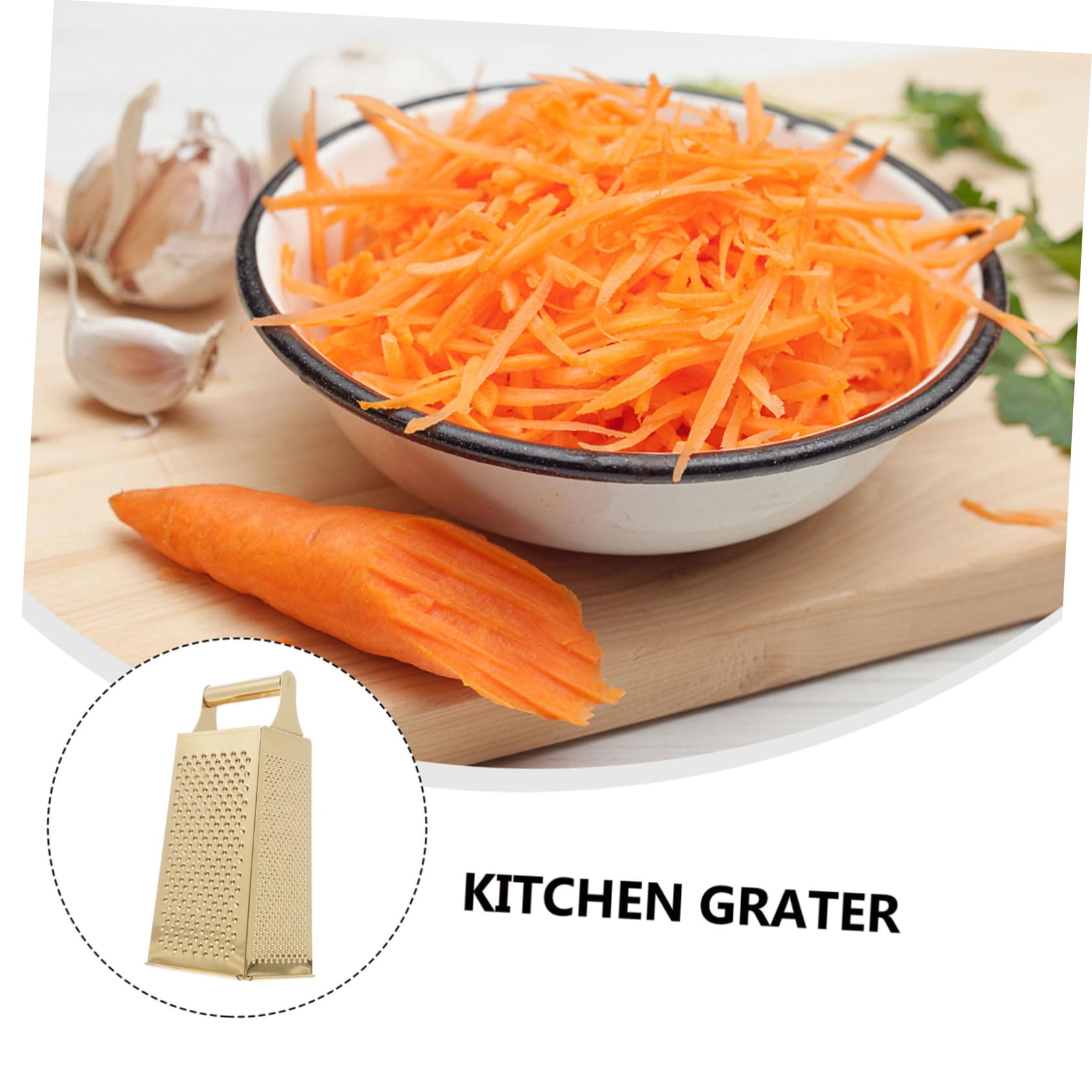 Rallador De Caja De 4 Lados Acero Inoxidable Dorado, Cortador y Rebanador De Verduras y Patatas, Material Seguro Para Uso Doméstico, Práctico Para Cocina y Procesamiento De Frutas