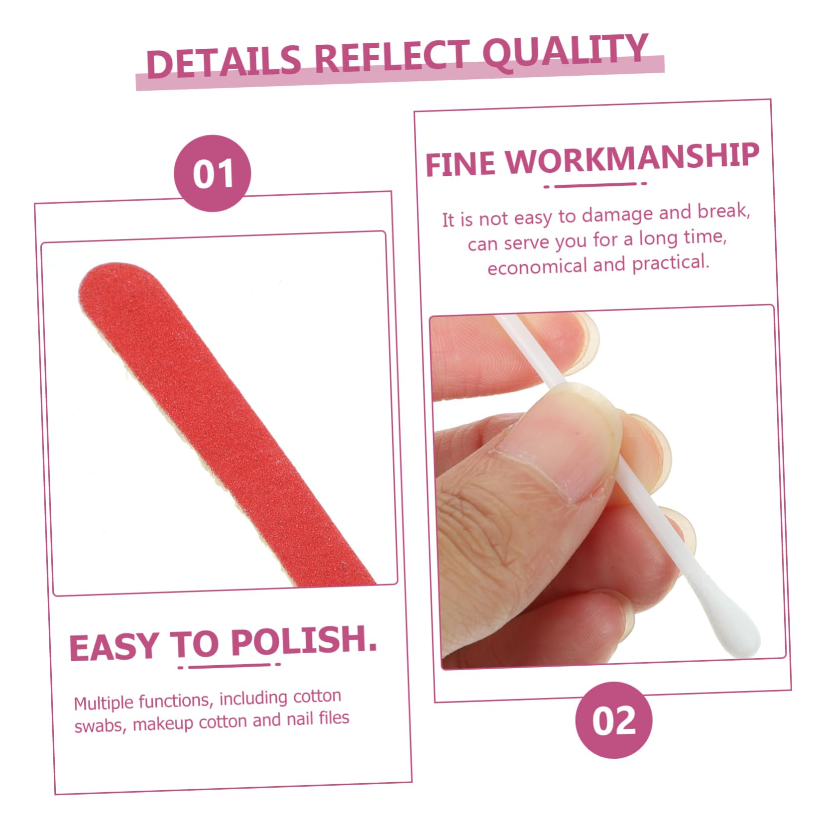HAPINARY Cosmetic Kit 20 Disposable Makeup Removal Pads Cotton Swabs Nail Files for Beauty Salons Personal Use Travel Essential