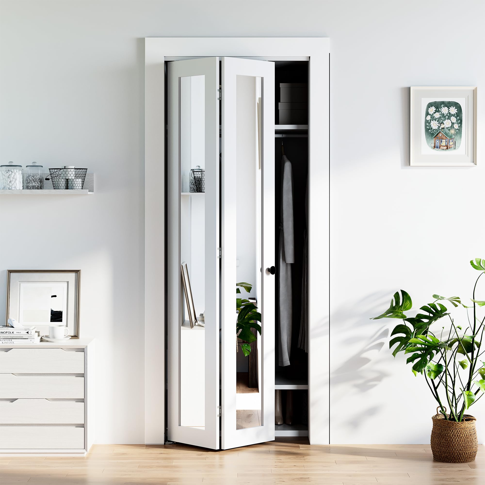COSHOMER Mirror Bifold Door