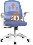 LukkDys Ergonomic Mesh Office Chair with Flip-Up Arms, Adjustable Height, Breathable Mesh Back & Thick Cushion Seat, 360° Swivel Rolling Computer Desk Chair, BIFMA Certified, Supports 300 lbs (Pink)