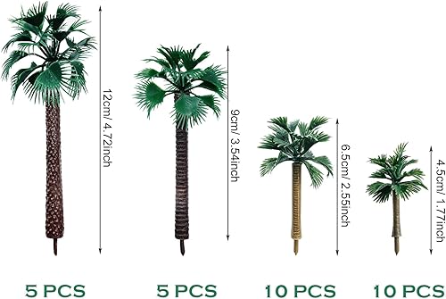 Miniatura 4 de Woohome Árboles en miniatura - Árboles modelo mixto para modelo, tren, paisaje, arquitectura, manualidades de bricolaje (30 piezas)