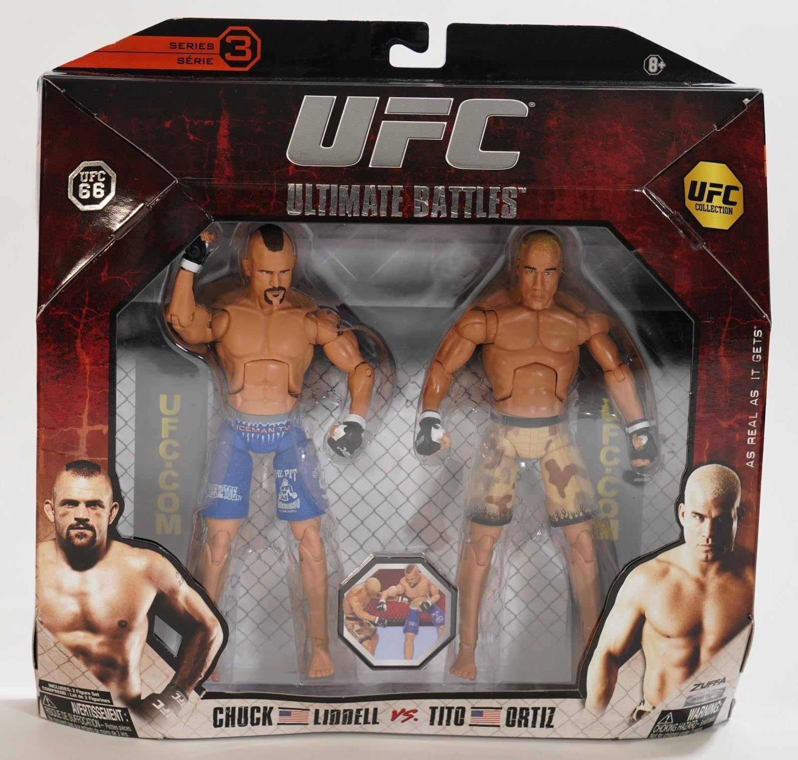 Tito Ortiz Chuck Liddell UFC Jakks Pacific Action Figures Ultimate Battles 3 Set - Unsigned UFC Products