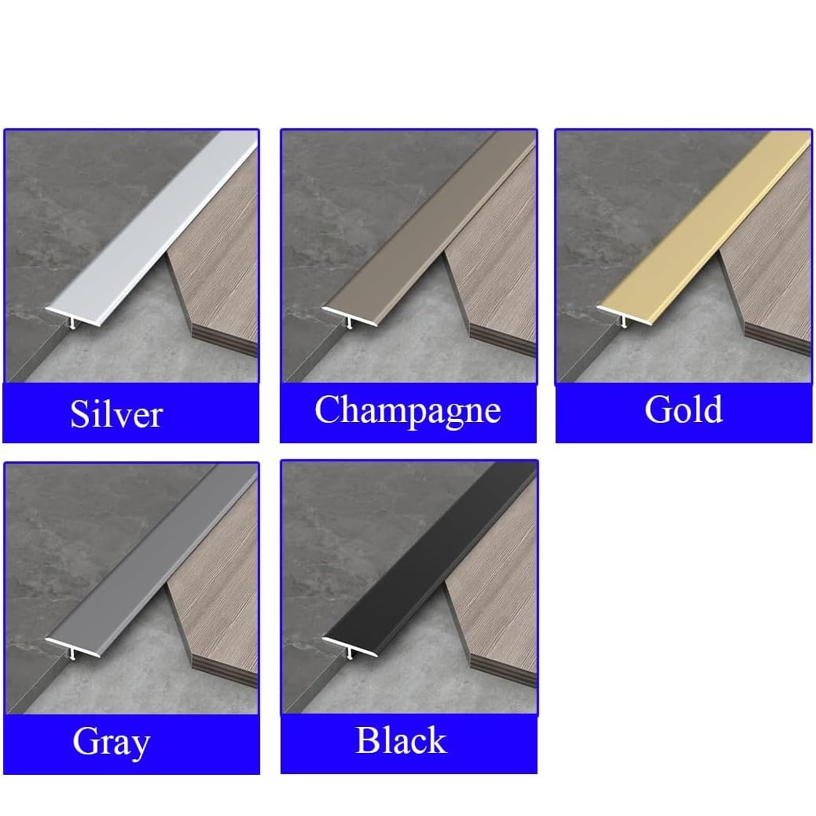 Tapajuntas Suelo Moldura En T Perfil De Transición Tira De Transición De Piso, Longitud 90cm Ancho 15 22 25mm, Listón De Transición Al Suelo 3 Piezas, Conector De Perfil De Aluminio(Champagne,3Pcs (90