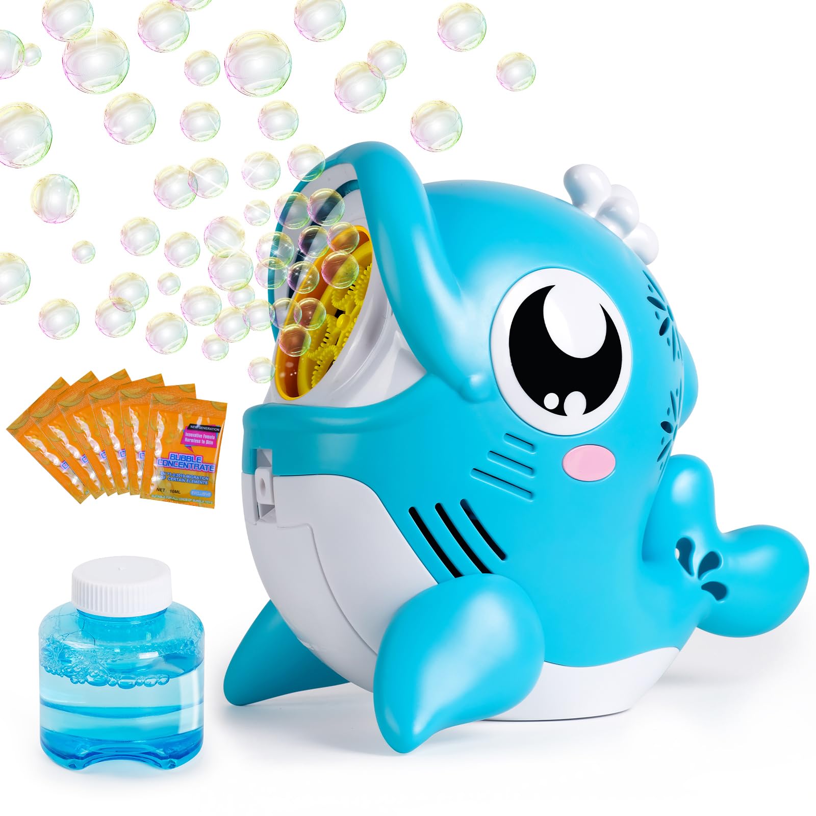 HanmuleeDolphin Bubble Machine,Automatic Bubble Machine, 3000+ Bubbles Maker toys with Bubble Solution