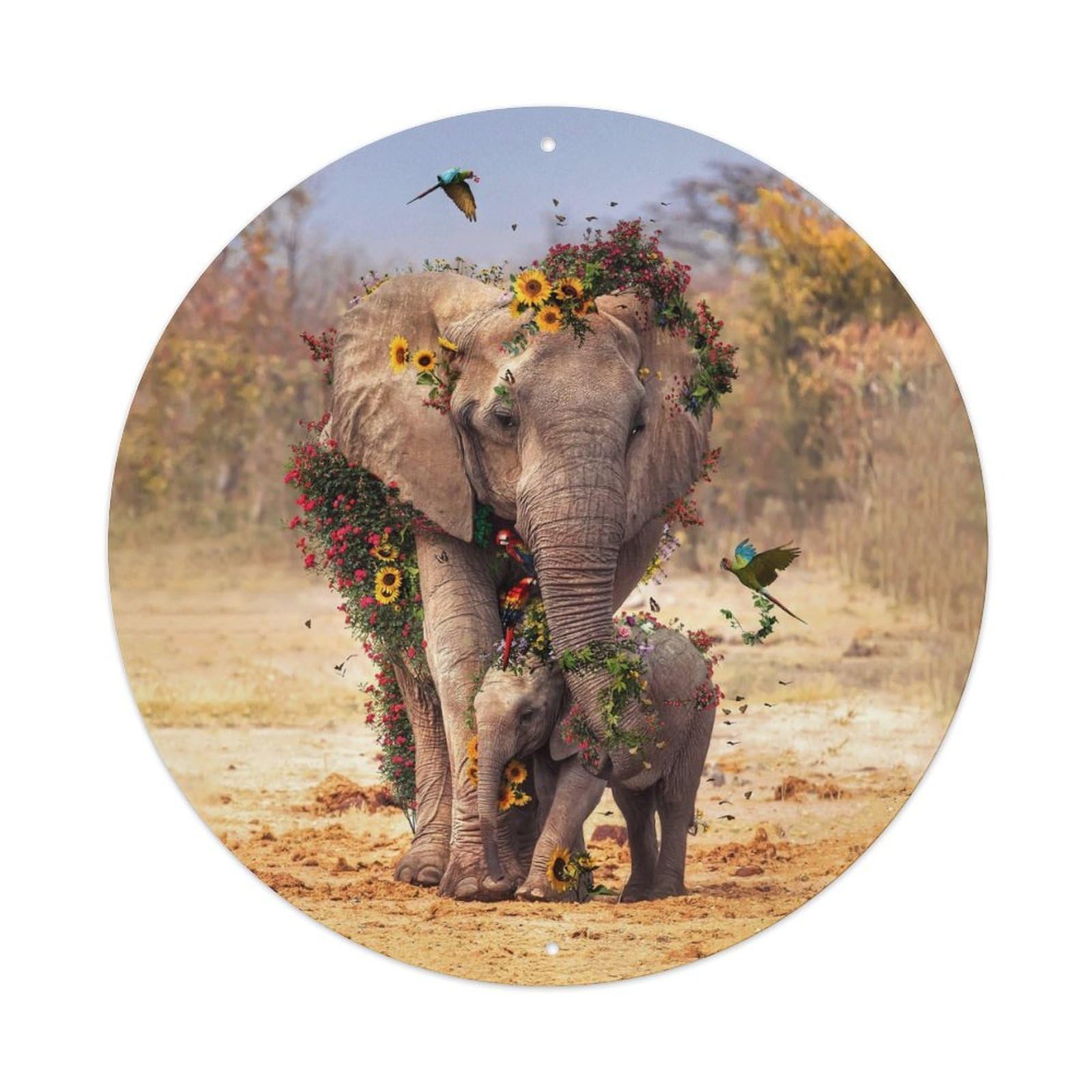 Elephant Bird Wildlife Conservation Quote Metal Tin Sign