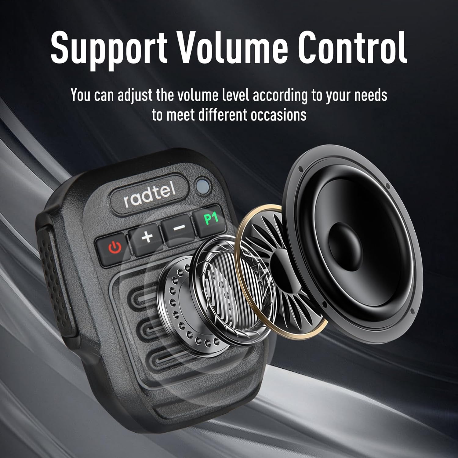 Two Way Radio Wireless Bluetooth Handheld Speaker Mic, Shoulder Microphone Compatible with BaoFeng UV-5R UV-82 BF-F8HP Kenwood BTECH Walkie Talkie Accessories