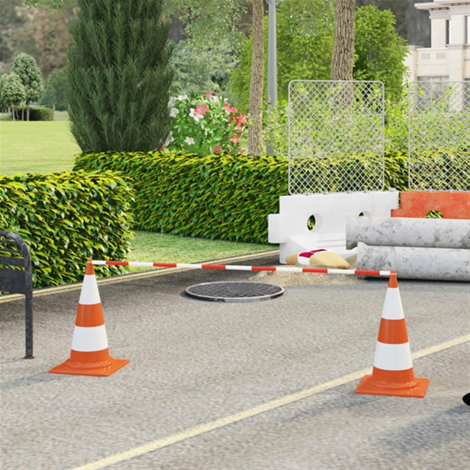 Lot de 10 cônes signalisation rétractables, réfléchissants, for Aide au stationnement dans Un Garage