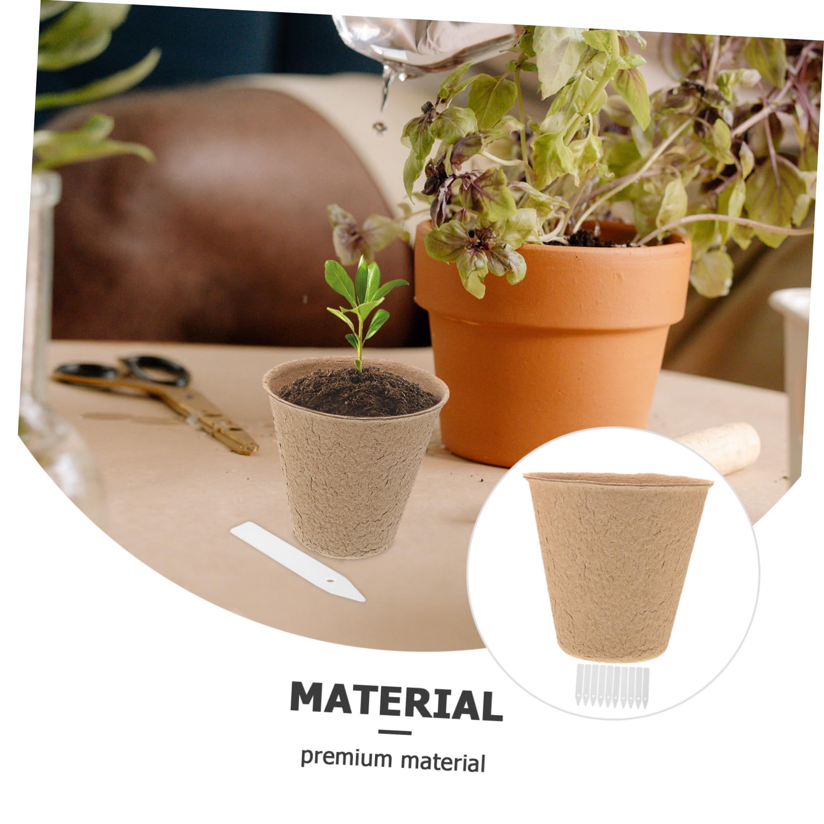 Toyvian Kit de 110 Pots de Tourbe pour Semis de Plantes, Jardinage Intérieur et Extérieur, Pots de Pépinière Compostables 10 Étiquettes, Taille Standard, Écologique,