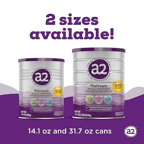 Miniatura 6 de A2 Platinum Premium Fórmula infantil para bebés de 0 a 12 meses  Polvo a base de leche con hierro  Nutricionalmente completo  Vitamina E,