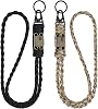 weryerker 2pcs Heavy Duty Braided Paracord Lanyard Keychains with USA Flag for ID Card, Outdoor Activities