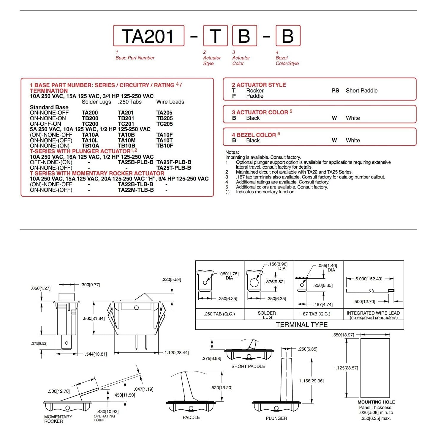 Rocker Switches SPST ON-NONE-OFF BLK (1 piece)