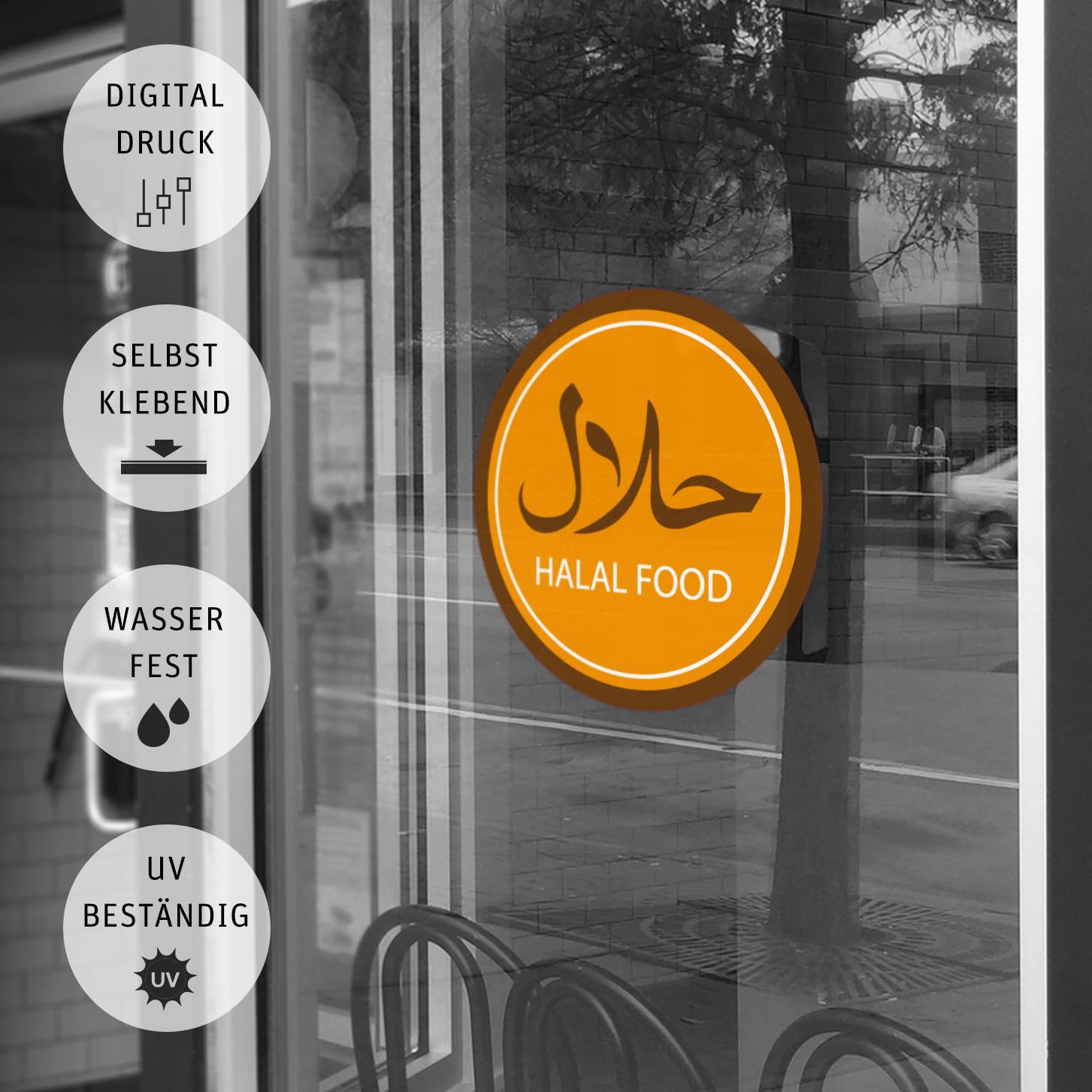 Halal Aufkleber Folie für Imbiss und Kiosk