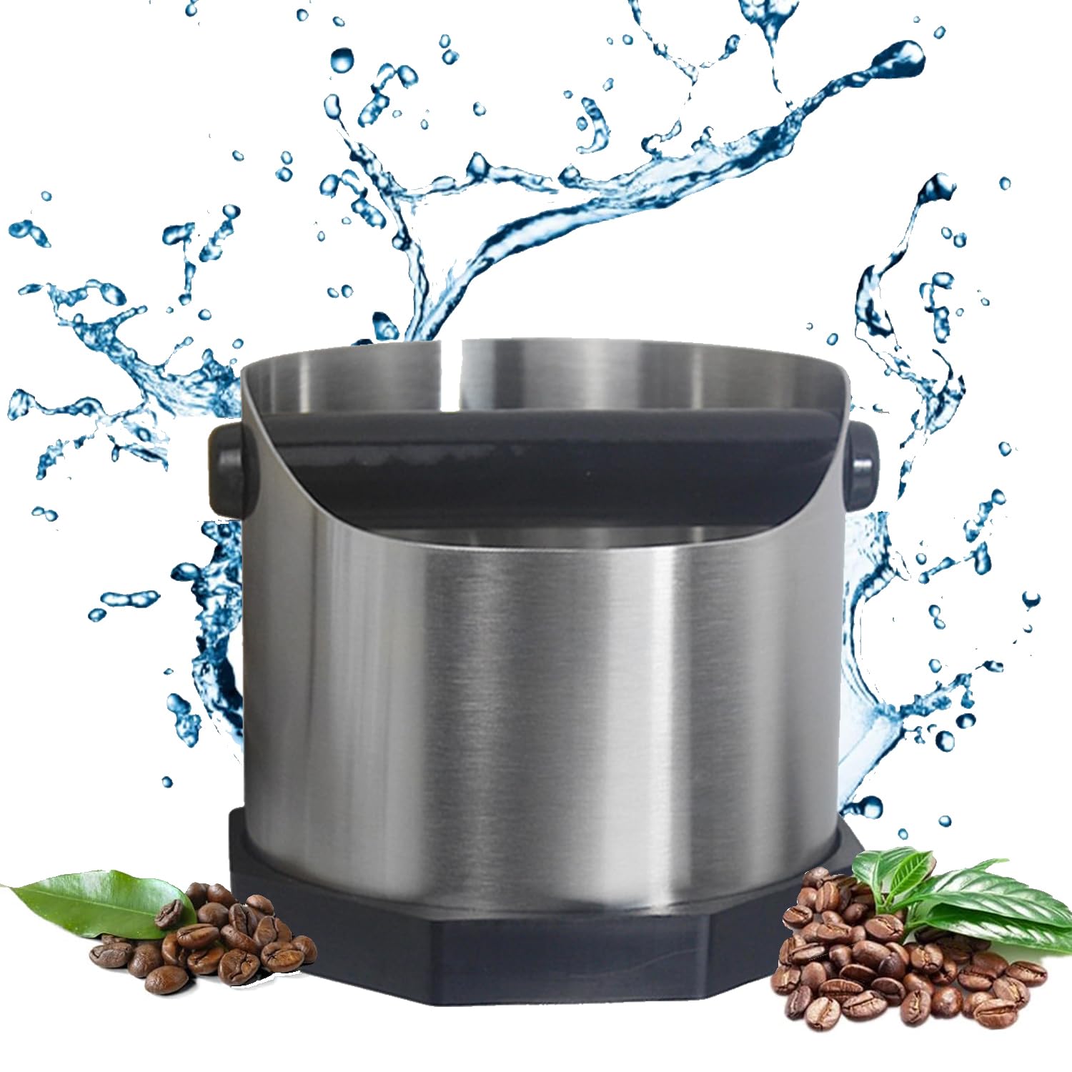 Scatola Fondi Caffè, Caffè Fondi Caffe Knock Box, Contenitore Per Fondi Caffè Inox, Knock Box Caffè Argent, Inox, Palo Principale Staccabile, Adatto per Caffè, Ristoranti Occidentali, Bar, Cucine