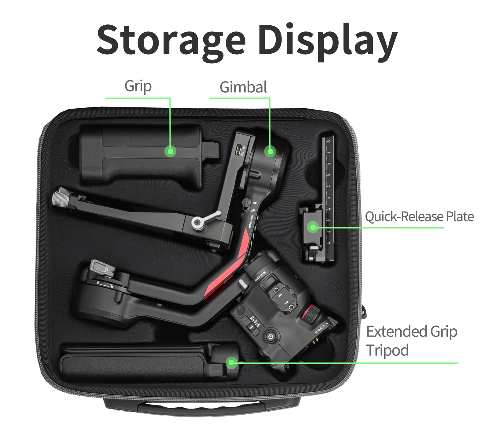 RC GearPro Ronin RS 4 Sac de Transport Sac à bandoulière Résistant aux Chocs Coque Dure Sac de Voyage pour DJI RS 4 Ronin Stabilisateur à cardan Accessoires Portable Protecteur de Protection Sac