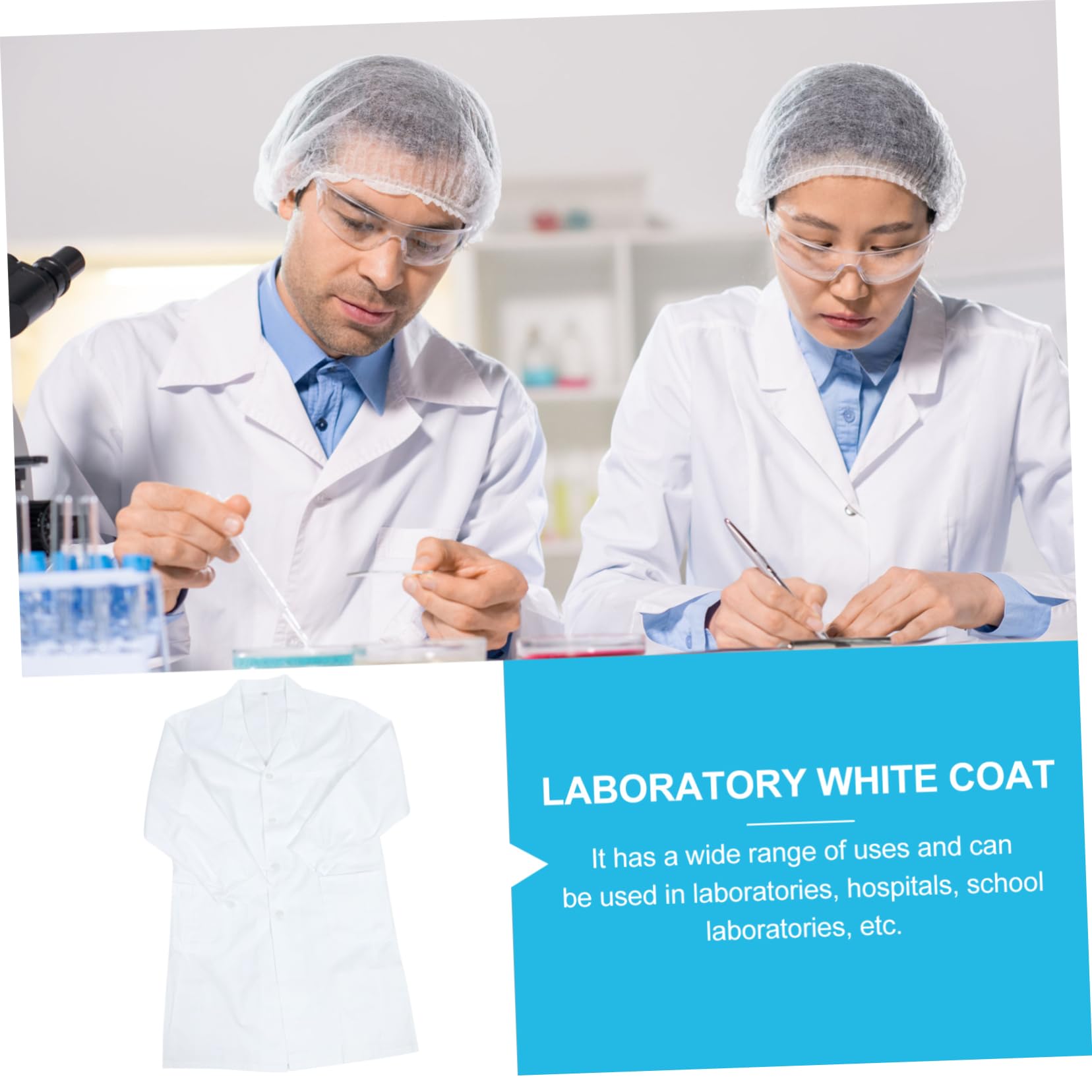 Cabilock Bata de Médico de Manga Larga para Laboratorio Bata Médica de Algodón para Uso Profesional para Médicos Entorno Sanitario