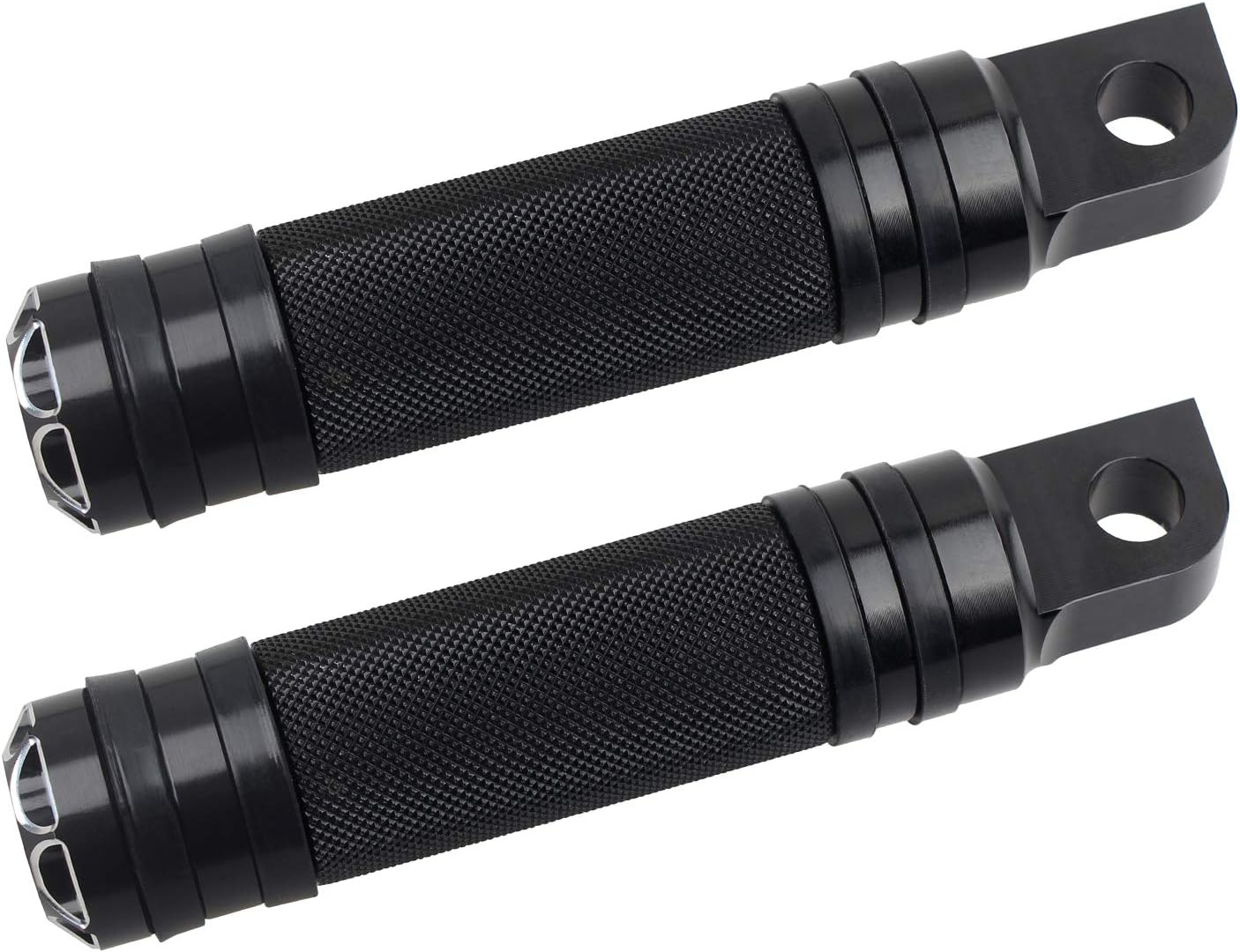 NTHREEAUTO Black Mounting Footpegs, Male Billet Footrests, Motorcycle Passenger Pedals Compatible with Harley Sportster, Dyna, Road King