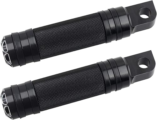 NTHREEAUTO Reposapiés de montaje macho, clavijas de pasajero de palanquilla CNC negras, pedales de reposapiés de motocicleta compatibles con Harley