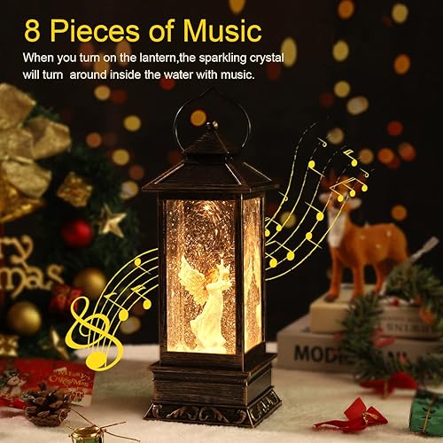 Miniatura 87 de Globo de nieve de Navidad, linterna de Navidad para decoración de habitación en interiores, linterna de agua brillante alimentada por USB/pilas,