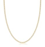 18K Gold Plated Curb/Cuban Link Chain Necklace 2MM, 3MM, 4MM, 5MM For Women or Men - Made In Brazil