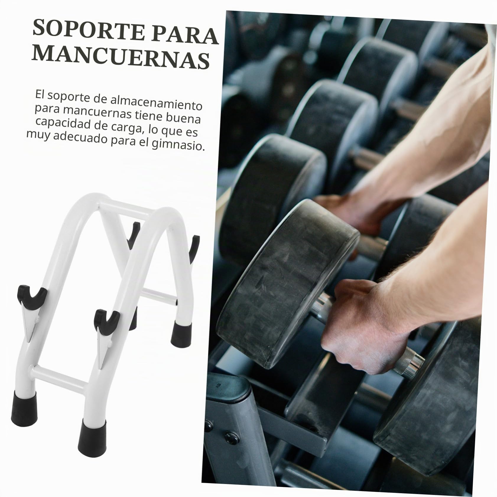 Soporte para Mancuernas de Gimnasio Estante Resistente y Duradero para Pesas Organizador de Mancuernas con Base Estable y Protección para Suelo