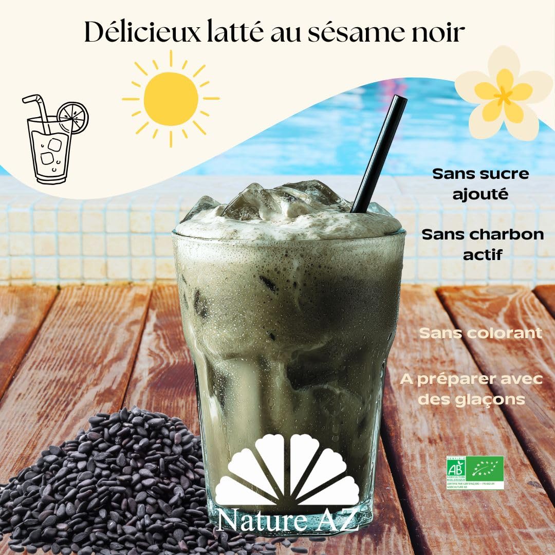 Nature AZ Black Latte Bio Sésame Noir Sans Charbon Actif 145g