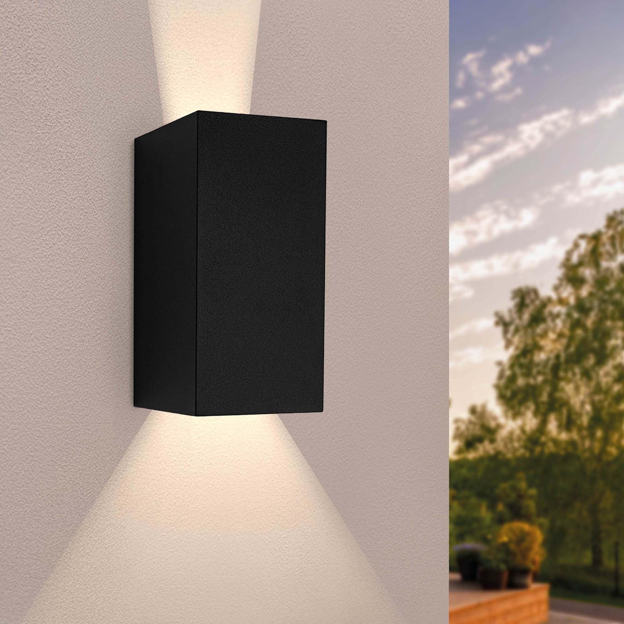 Ledvion Black - Wall Lamp, Outdoor Lamp, Outdoor Lighting, Indoor Wall Lamp, Garden Lighting, Led Lamp, Cube, Lamp, 3000K, 7W, Ip54