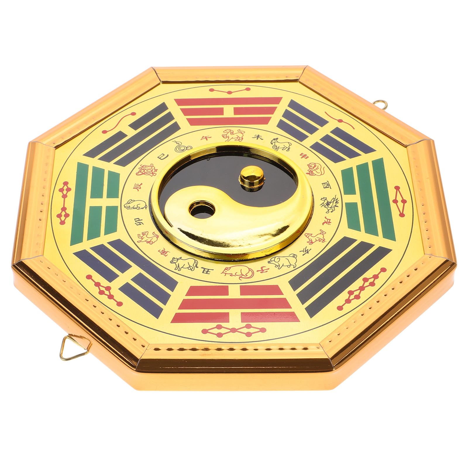 Espejo Bagua protector de latón de 19,5 cm que repele energías negativas en ventanas