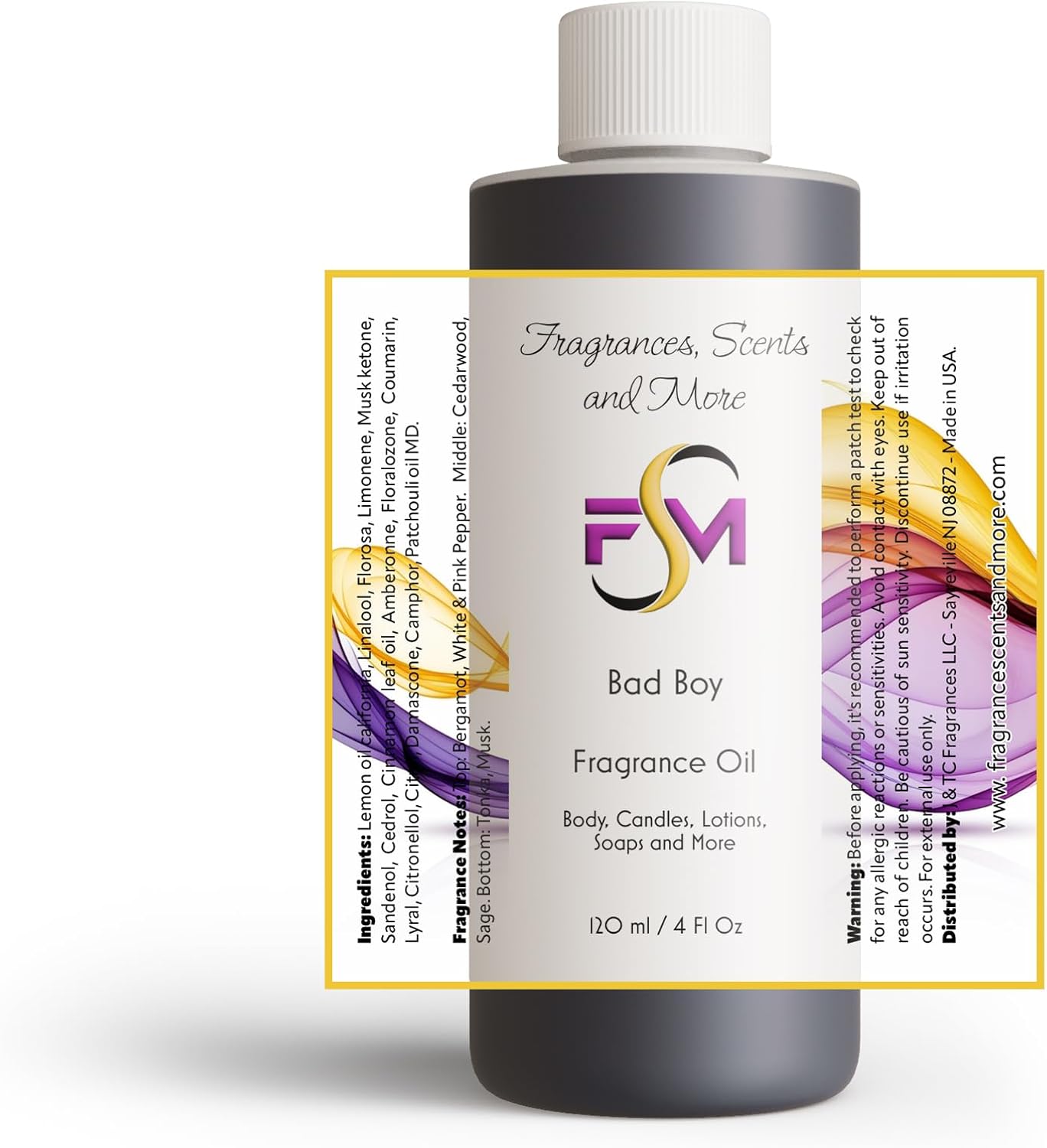 Bad Boy Fragrance Oil - 4 Fl Oz Plastic Bottle (120ml)