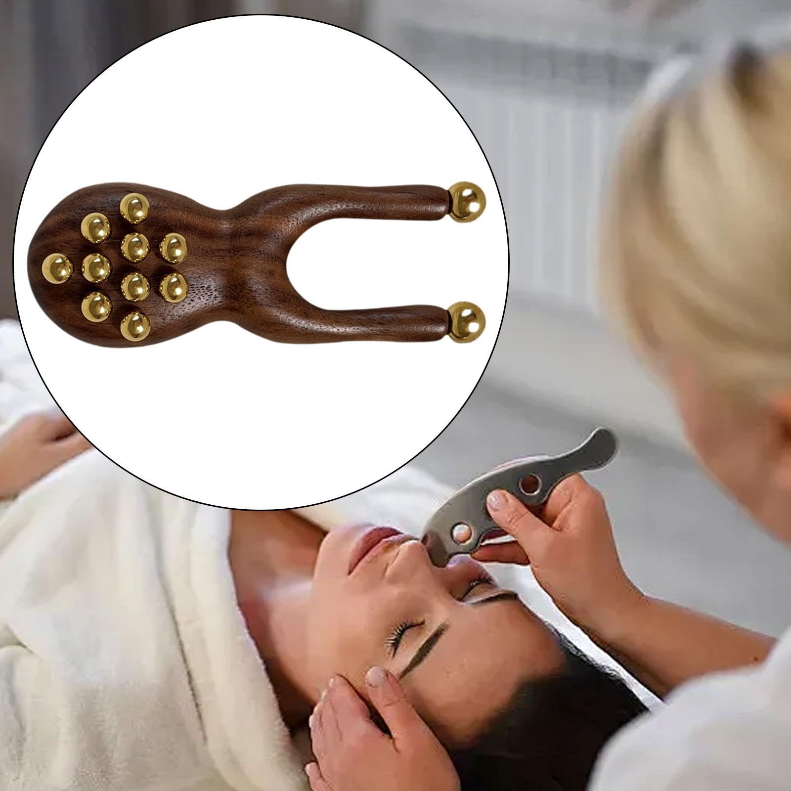 Generic Massaggiatore Facciale Manuale a Forma di Rana, Strumento Gua Sha in Legno