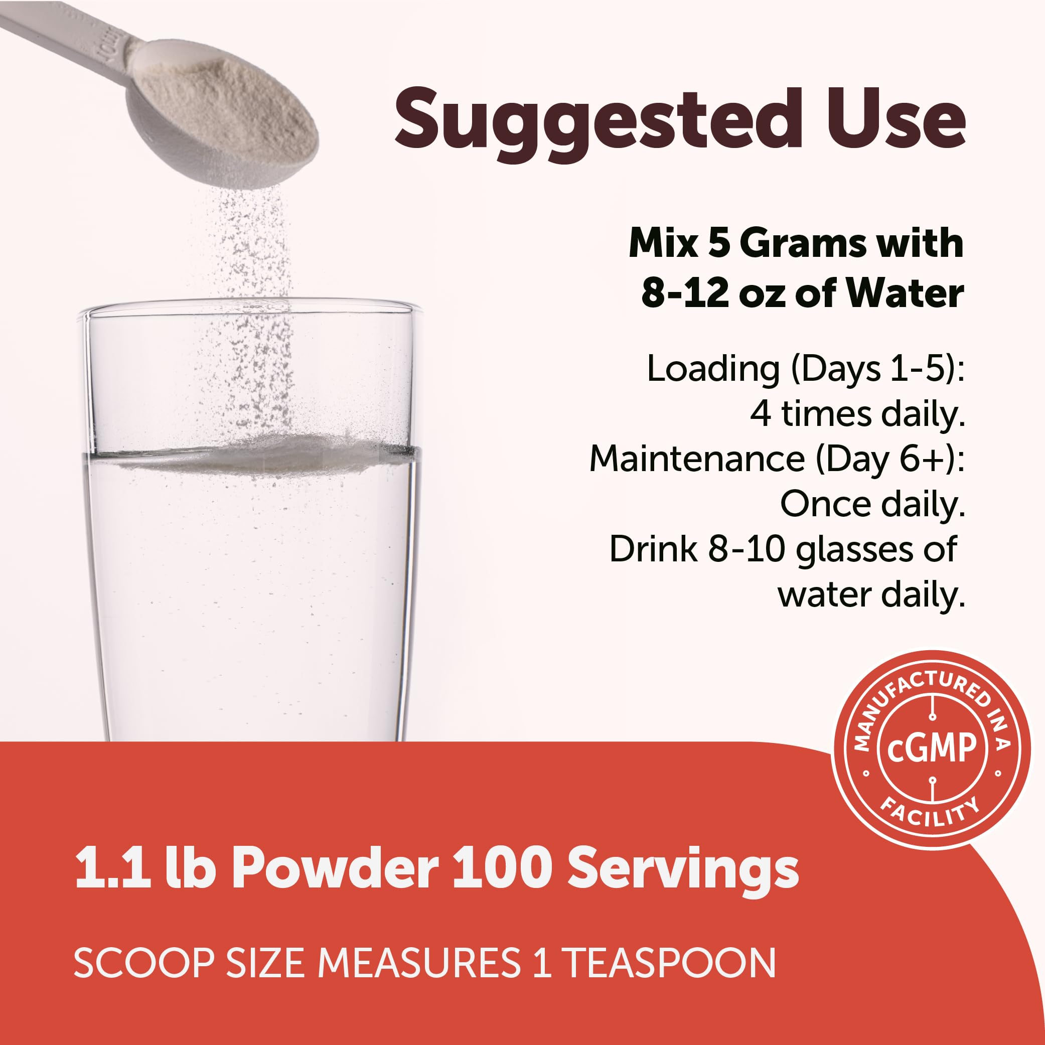 Micro Ingredients Creatine Monohydrate Powder 500 Grams (1.1 Lb), 5000mg Per Serving, Micronized Creatine Powder, Unflavored, No Filler, Keto & Vegan, Easy Dissolve, Pre Workout for Women & Men* — Amazon image 4