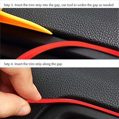 Miniatura 8 de Mr.Brighton LED Tira de ajuste de hueco para panel de puerta de moldura decorativa roja para interior de automóvil de 10 pies (9.8 ft)