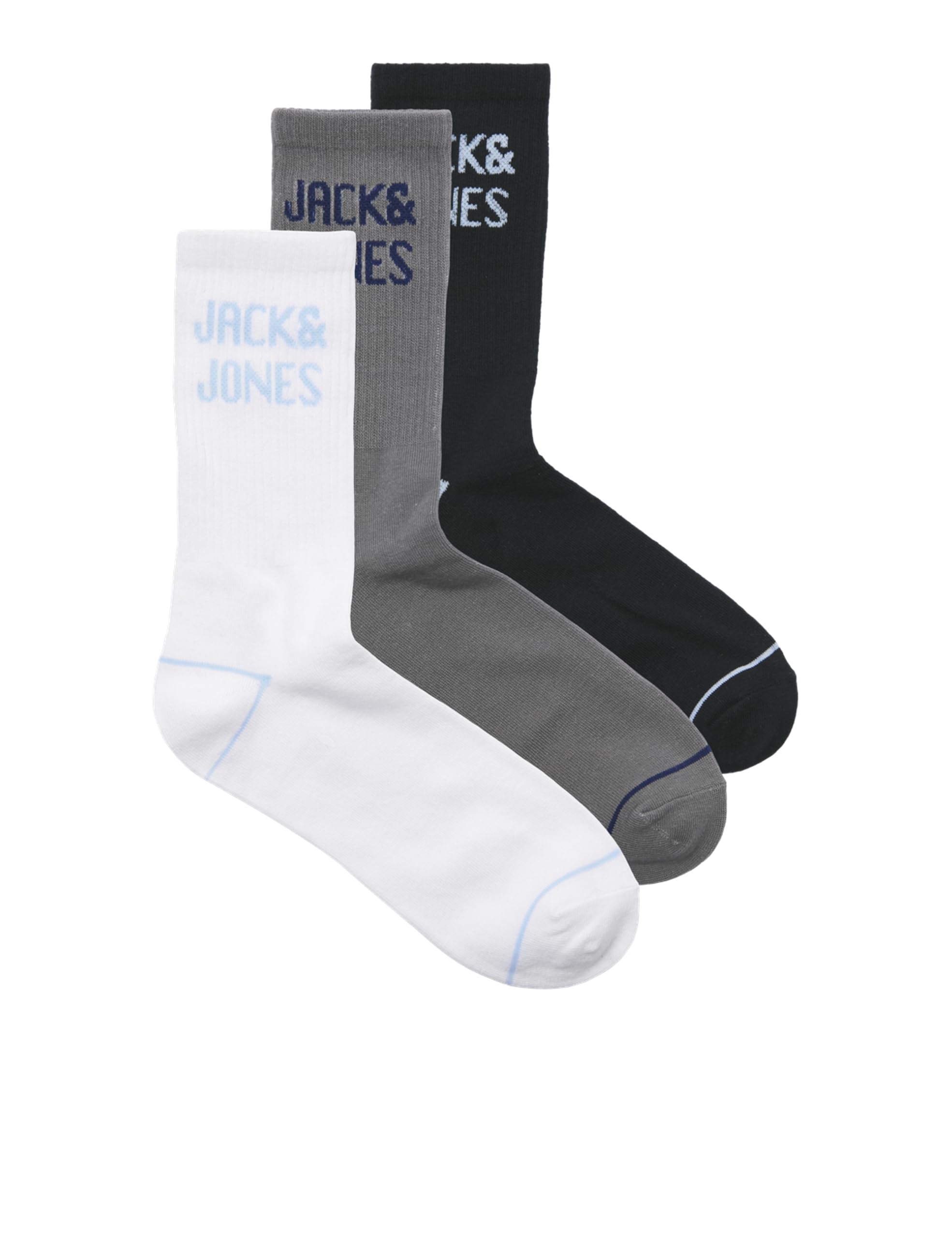 JACK & JONES Jackoper Tennis Socks Pack of 3, White, One Size