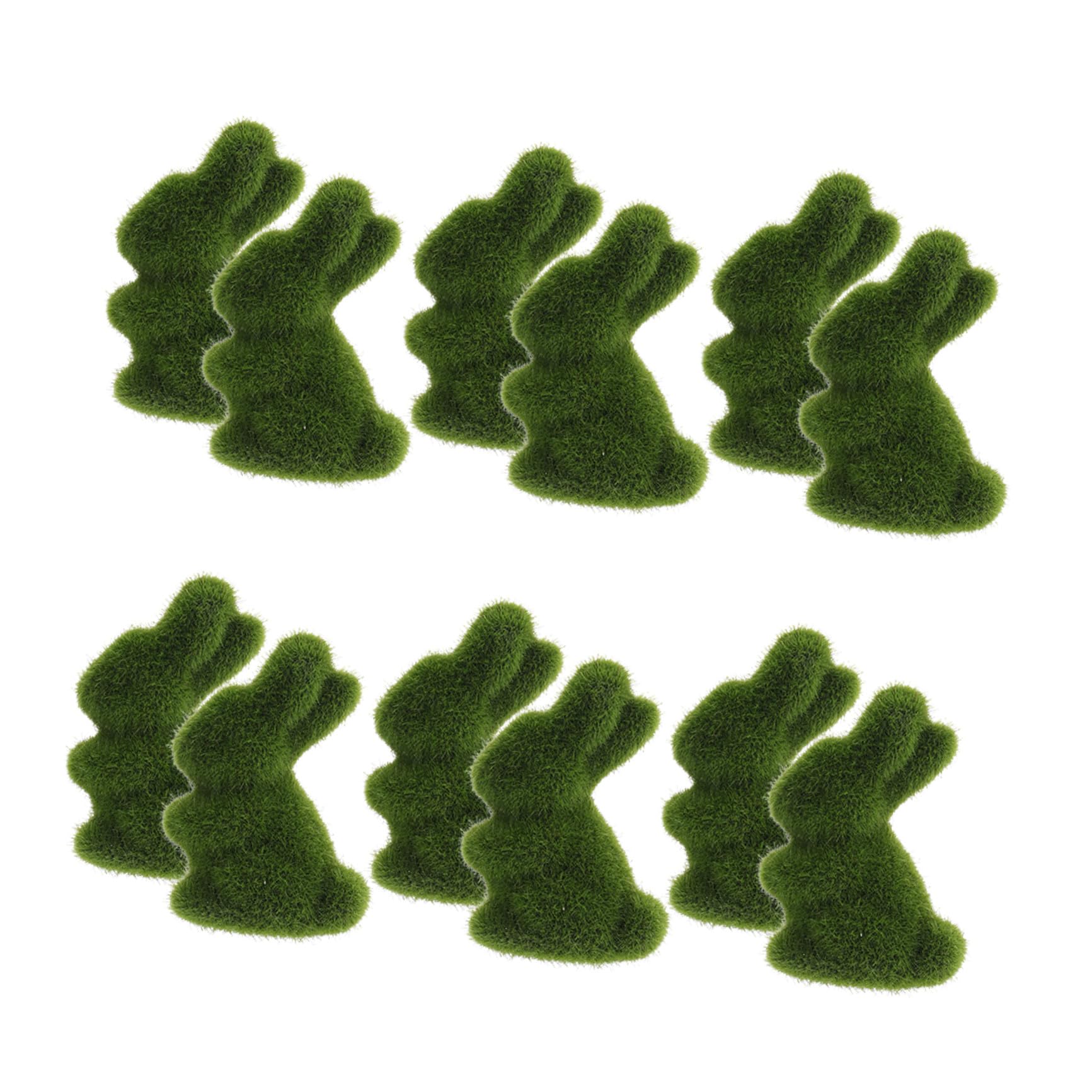 Lapin de Pâques en mousse verte Alipis lot de 12 décorations