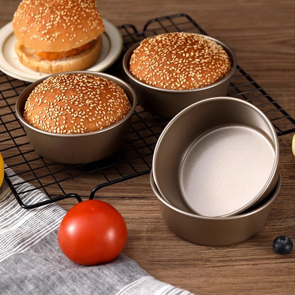 2 Moules Silicone Pour Air Fryer - Format Muffins/œufs - Antiadhésif, Résistant à La Chaleur - Idéal Petits Gâteaux, Pancakes, Etc.