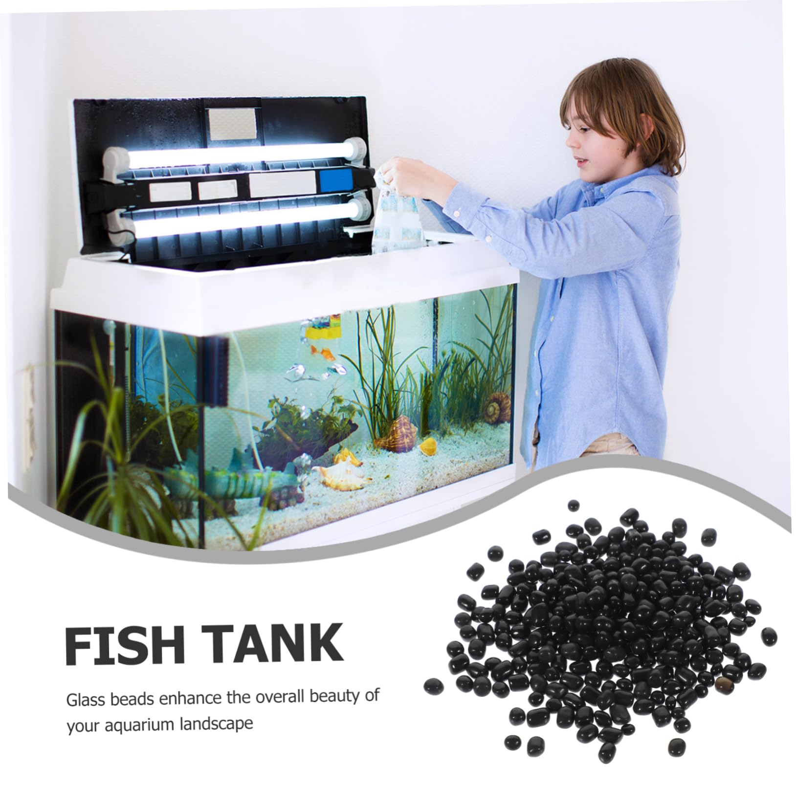 BESPORTBLE 3 Paquetes Pecera de Arena de Vidrio Rocas de Acuario pecera Rocas trituradas Rocas de Rio Grava de Colores peceras Fish Tank guijarros de Vidrio para Plantas guijarros de Acuario