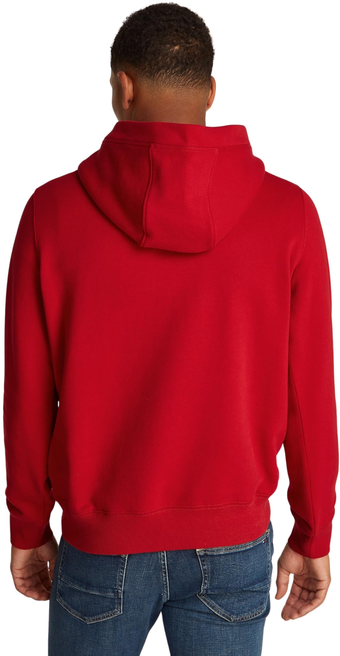 Tommy Hilfiger Herren Hoodie mit Kapuze, Mehrfarbig (Medium Red), S – Ansicht 2