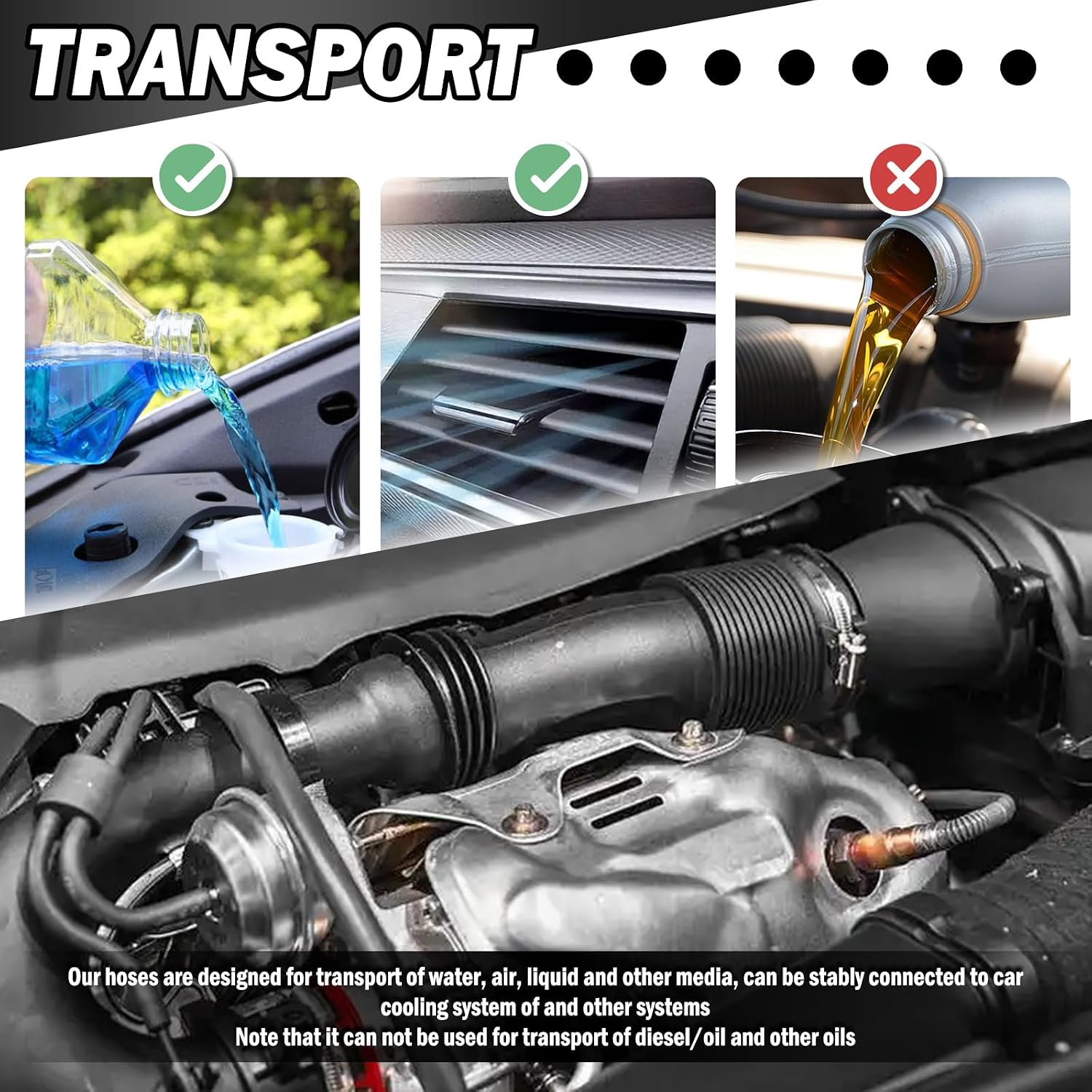 9.84 Ft 5/8 Heater Hose Silicone,Flexible Radiator Hose with Burst Pressure 246PSI,Cuttable Radiator Coolant Hoses Car Accessories for Water/Coolant/Air Transportation (5/8 In 9.84 Ft)