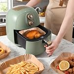 Kitchen Essentials, Air Fryer Liners, Air Fryer Accessories - 125Pcs Disposable Parchment Paper Liners,Non-Stick and Oil Proof for Easy Cleanup – 8” Square for 5-8 Qt Basket, Airfryer Liners
