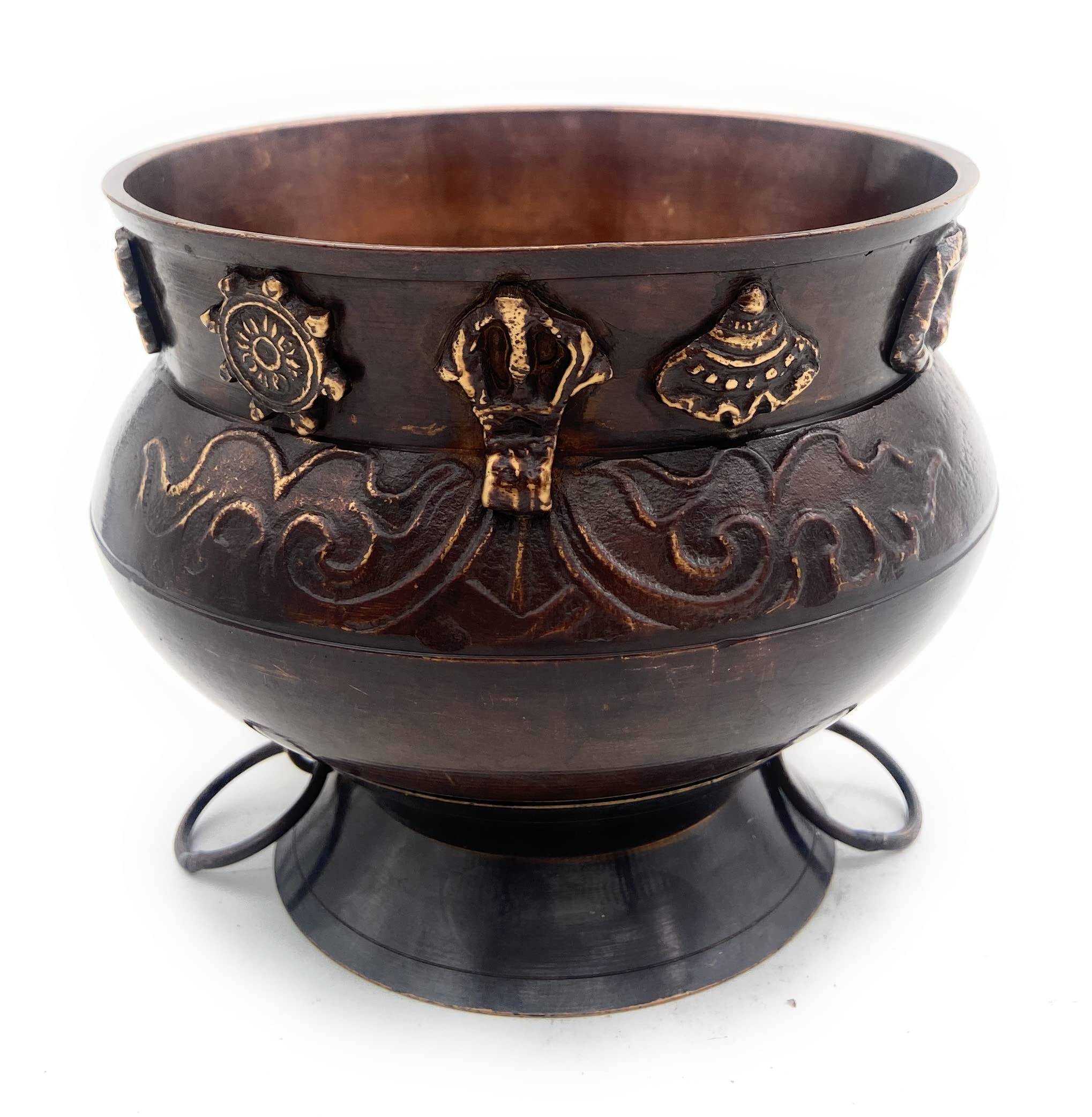 South Indian Arts Brass Decor Bowl Bowls Pittal Ka Katora with Stand,Brown, 12Cm, 1 Piece
