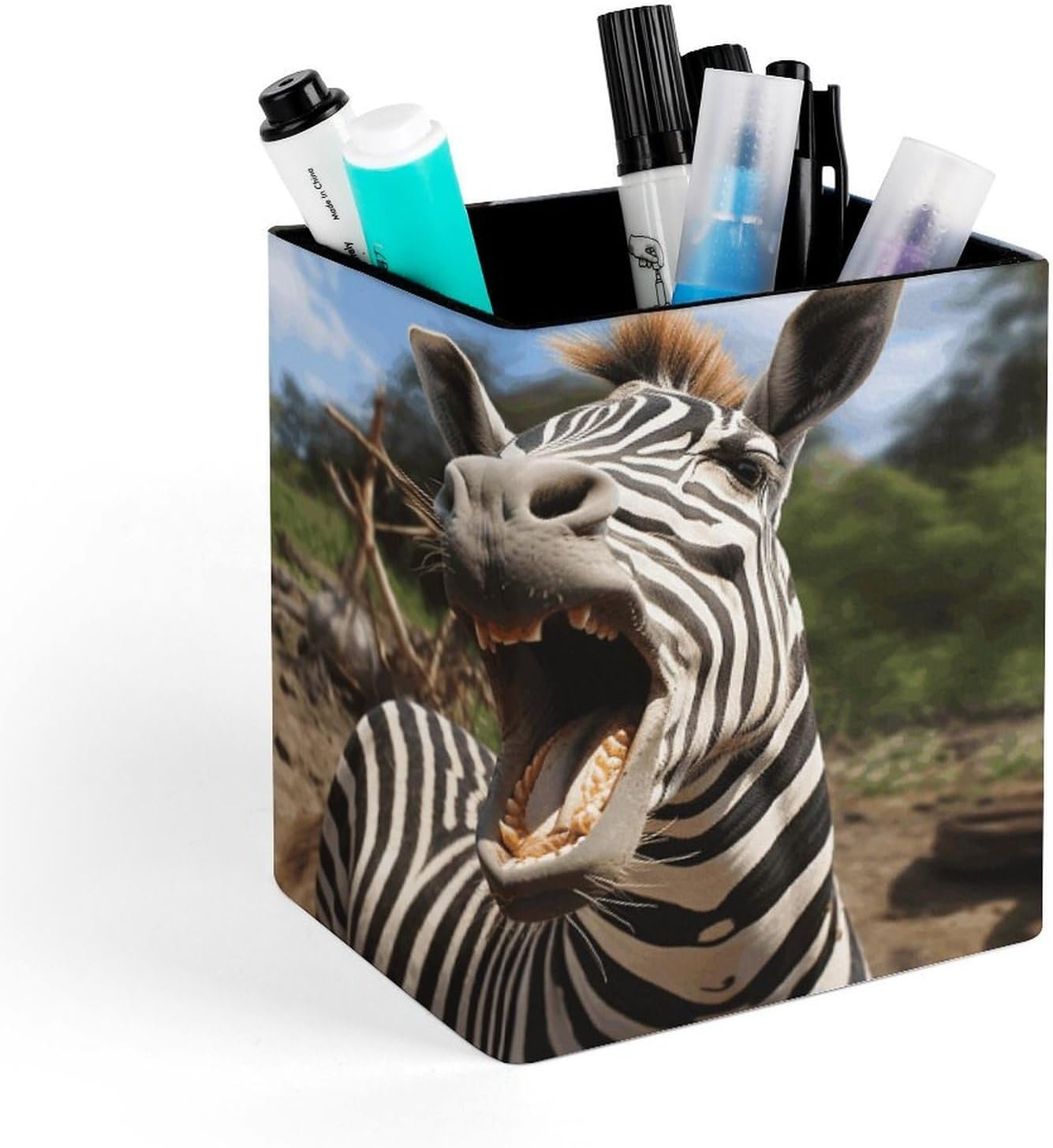 Funny Zebra Pen Holder Office Supplies for Desk Storage