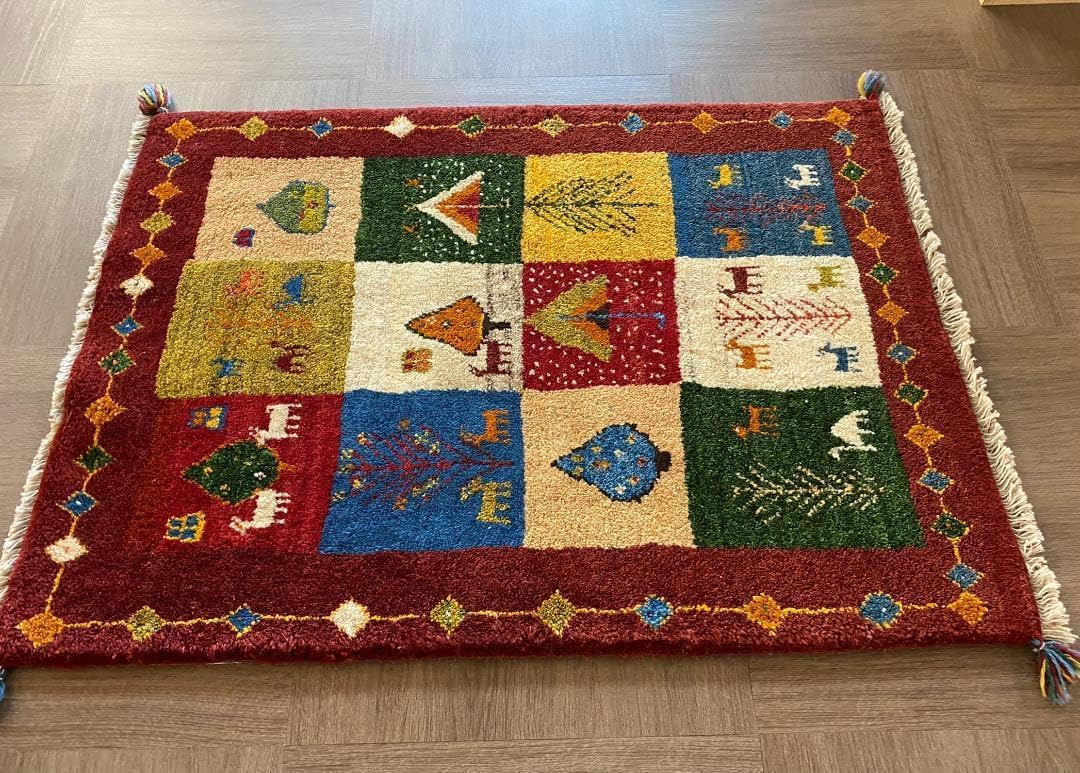 ギャッベ ペルシャ絨毯 115x82cm ギャベ 玄関マット 手織り ラグ 絨毯 楽天市場】ギャッベ 手織り ウール ギャッベの本場 イラン シラーズ産