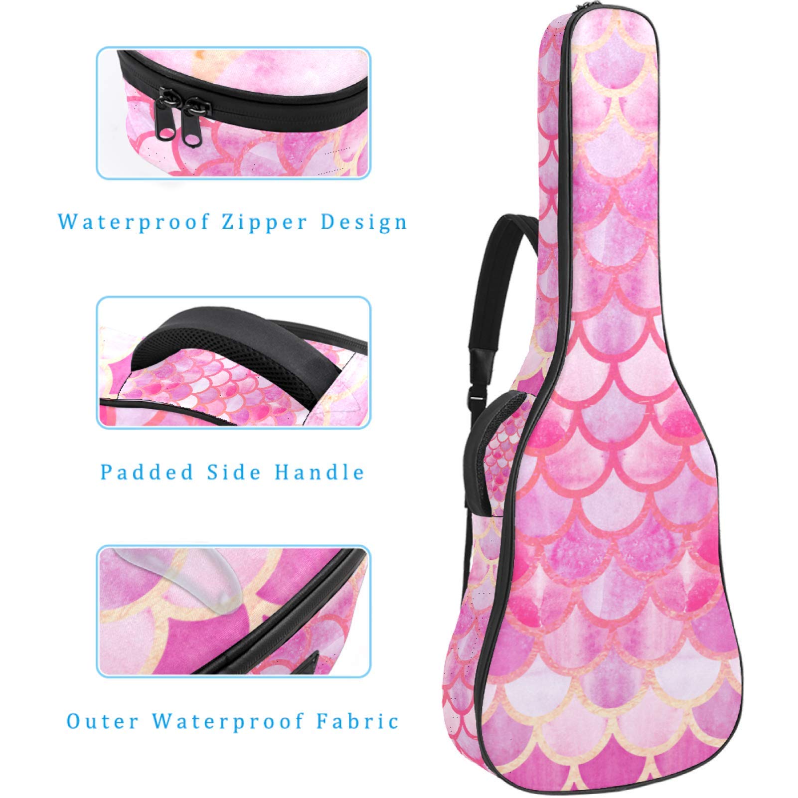 Gitaar Gigbag Waterdichte Rits Zachte Gitaar Rugzak, Bass Akoestische & Klassieke Folk Elektrische Gitaar Tas Bloemen Boho Mandala Vintage Bloemen