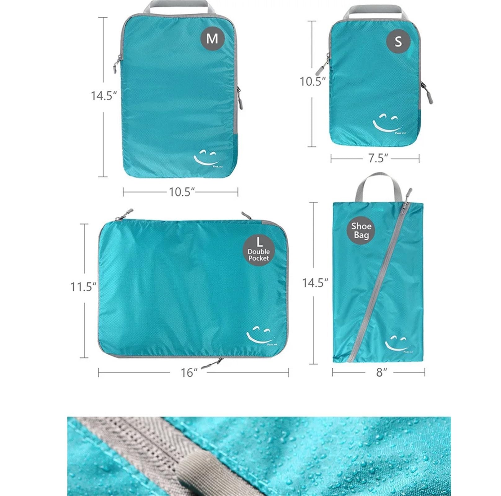 Organizer da viaggio per accessori da viaggio 4/6 pezzi di cubi compressione da viaggio, organizer for bagagli, borse estensibili, custodia, valigie pieghevoli(4PCS Turmeric)