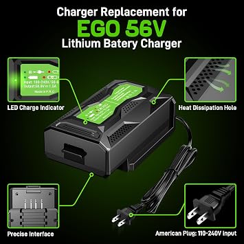 TPDL Rapid Mini Portable Charger for EGO 56V Battery, Replace for EGO 56 Volt Charger CH3200 CH5500 CH2800D Model CH2100